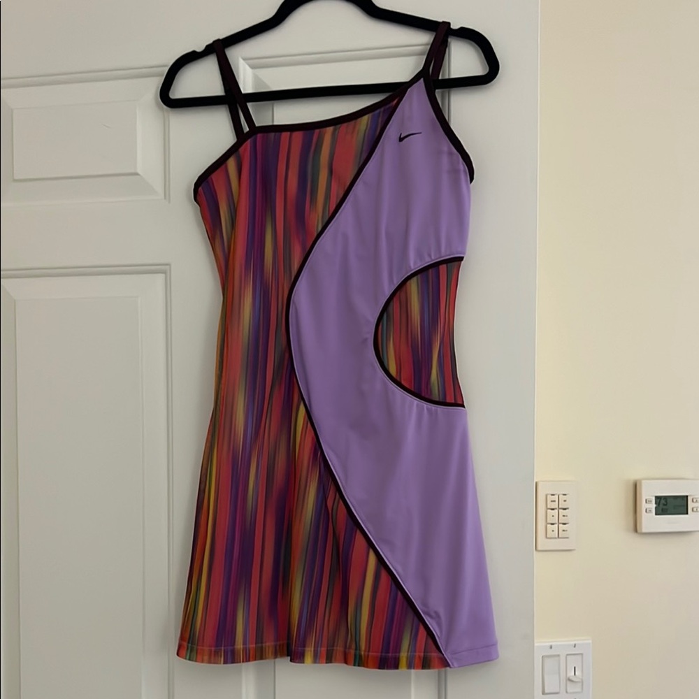Nike Purple and Red Asymmetrical Sleeveless Athletic Dress